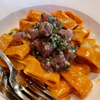 Bar La Grassa - Calamarata with Raw Tuna- this was amazing! Perfect amount of heat and so flavorful! - Italian Near Me - Minneapolis, Minnesota