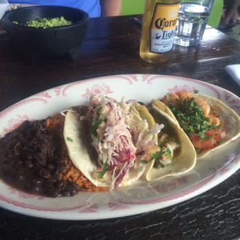 El Camino - Shrimp, crispy fish and chorizo tacos. - Cocktail Bars Near Me - Delray Beach, Florida