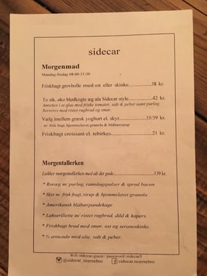 Menu photo 7 Sidecar Copenhagen, 84