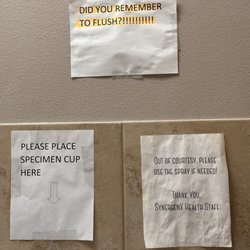 SynergenX The Woodlands | Hormone Health & TRT Clinic - These signs in the bathroom made me laugh.