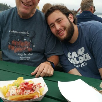Five Islands Lobster - My guys with lobster roll and chips - Seafood Near Me - Georgetown, Maine Five Islands Lobster - My guys with lobster roll and chips - Seafood Near Me - Georgetown, Maine