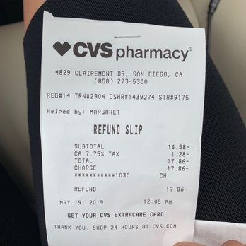 CVS Pharmacy - he counted 2 more items, I paid 17.86$ more than I should. - Drugstores Near Me - San Diego, California