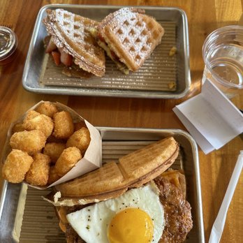 Bruxie - Holly CHICKEN AND WAFFLES and CREME BRULEE & STRAWBERRIES - Sandwiches Near Me - Orange, California Bruxie - Holly CHICKEN AND WAFFLES and CREME BRULEE & STRAWBERRIES - Sandwiches Near Me - Orange, California