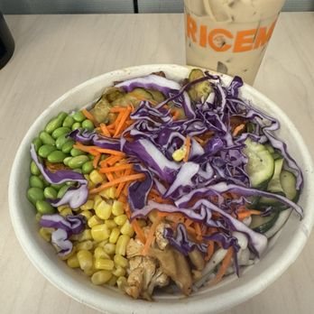 Ricemill - I got the build your own bowl with tofu and crispy chicken. I got almost all the cold toppings and a couple hot toppings. - Asian Fusion Near Me - Phoenix, Arizona