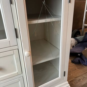 All My Sons Moving & Storage - Glass busted out of buffet table - Packing Services Near Me - Myrtle Beach, South Carolina