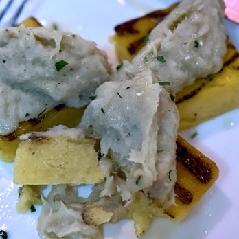 Antonucci Cafe - Whipped cod on grilled polenta. I could only finish 2. Found it a bit cloying. - Italian Near Me - New York, New York