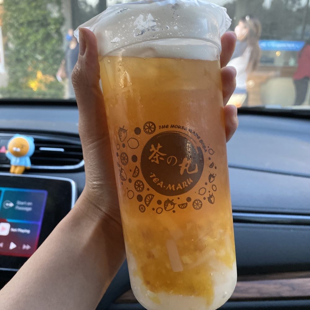 Tea Maru - Mango Jasmine w lychee jelly (be sure to shake it otherwise ull just get jasmine tea lmao) - Bubble Tea Near Me - Irvine, California Tea Maru - Mango Jasmine w lychee jelly (be sure to shake it otherwise ull just get jasmine tea lmao) - Bubble Tea Near Me - Irvine, California