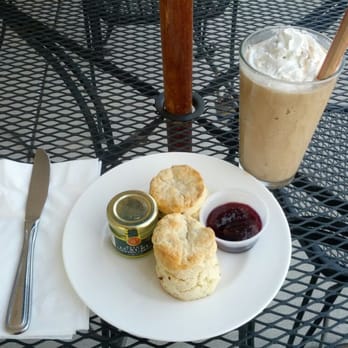 English Tealeaves - Cranberry scones,  raspberry jam and an iced Chai tea smoothie - Coffee & Tea Near Me - Parker, Colorado