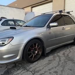 Subaru WRX with lowering springs