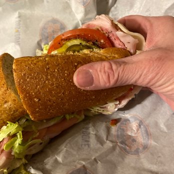 Jersey Mike's Subs - End of "giant roll compared to My thumb (I'm a female, not man hands either!) - Sandwiches Near Me - Vacaville, California Jersey Mike's Subs - End of "giant roll compared to My thumb (I'm a female, not man hands either!) - Sandwiches Near Me - Vacaville, California