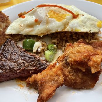 Uncle John’s Cafe - Steak, Spicy Pork Chops, overeasy egg, Patti sausage and fried rice - American Near Me - Los Angeles, California Uncle John’s Cafe - Steak, Spicy Pork Chops, overeasy egg, Patti sausage and fried rice - American Near Me - Los Angeles, California