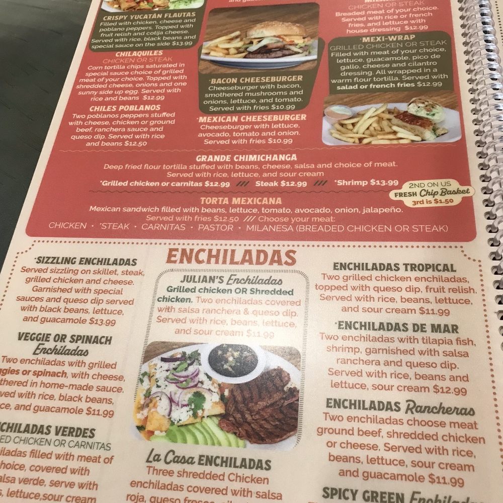 Casa Carrion - a menu for a mexican restaurant - Mexican Near Me - Lyman, South Carolina