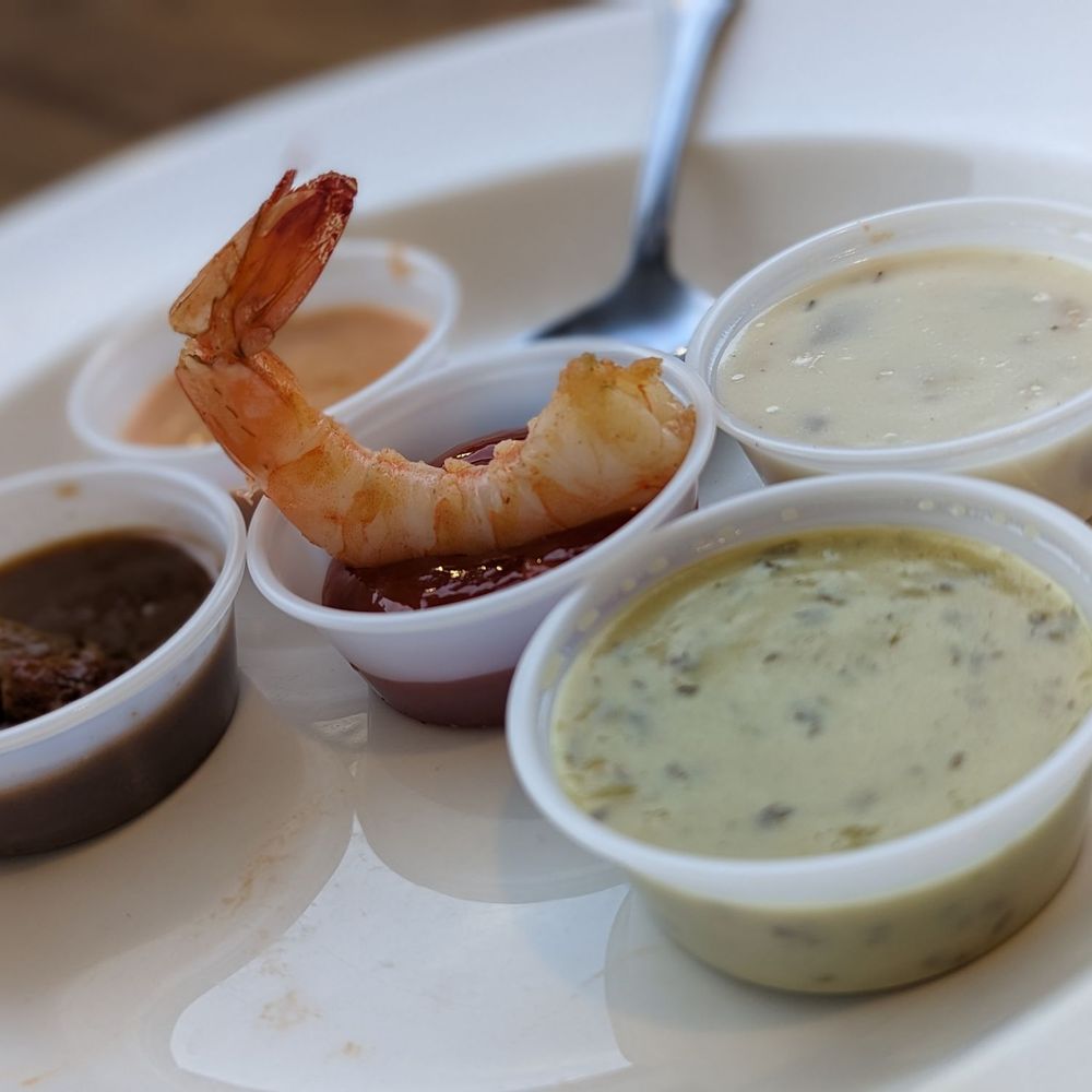Half Shells - Soup and shrimp sampler. Since it was my first visit. That Cran Bisque tho! - Fish & Chips Near Me - Katy, Texas Half Shells - Soup and shrimp sampler. Since it was my first visit. That Cran Bisque tho! - Fish & Chips Near Me - Katy, Texas