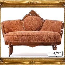 Reupholtered Antique Couch Professional Furniture Reupholstery