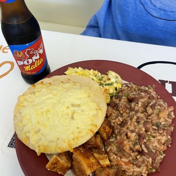 Colombian Bakery - Calentado. Rice and beans mixed, with eggs, chicharrón (pork belly fried) and arepa with cheese - Bakeries Near Me - Orlando, Florida Colombian Bakery - Calentado. Rice and beans mixed, with eggs, chicharrón (pork belly fried) and arepa with cheese - Bakeries Near Me - Orlando, Florida