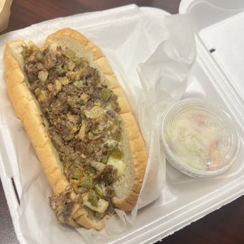 Hip Hop Fish & Chicken - Philly cheesesteak with Cole slaw - Seafood Near Me - Savannah, Georgia