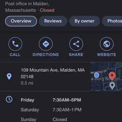 US Post Office - Hours posted online. Also on the outer door. I even confirmed the hours over the phone.