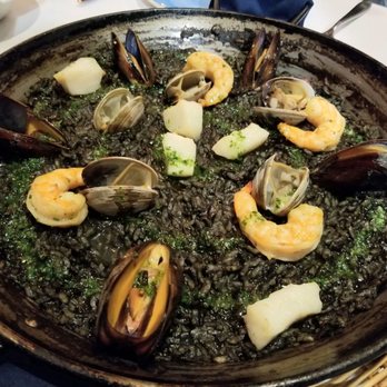 Can Font - Squid ink seafood paella for two - needed more seafood. - Spanish Near Me - Portland, Oregon Can Font - Squid ink seafood paella for two - needed more seafood. - Spanish Near Me - Portland, Oregon