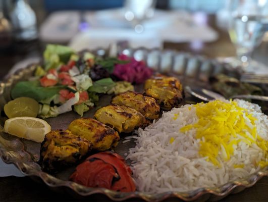 Photo of Caspian Restaurant - Mountain View, CA, US. Chicken Kabob (Joojeh)