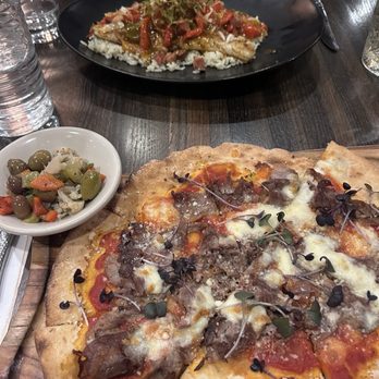 The Phoenix Kitchen - Italian beef flatbread and walleye over rice - New American Near Me - Homer Glen, Illinois