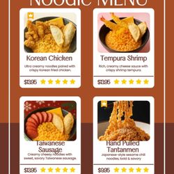 Tsaocha - Korean Mixed noodle menu