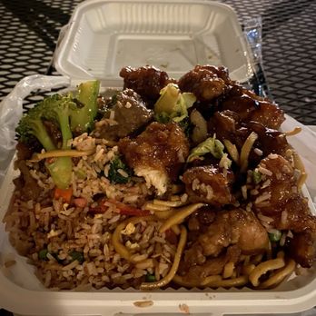 Rickshaw Corner Restaurant - This is the basic plate for $13-- I already started eating when I took this photo so it was more full than this - Chinese Near Me - Foster City, California Rickshaw Corner Restaurant - This is the basic plate for $13-- I already started eating when I took this photo so it was more full than this - Chinese Near Me - Foster City, California