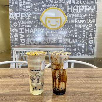 Happy Lemon - milk tea with puff cream + okinawa roasted milk tea - Bubble Tea Near Me - Austin, Texas Happy Lemon - milk tea with puff cream + okinawa roasted milk tea - Bubble Tea Near Me - Austin, Texas