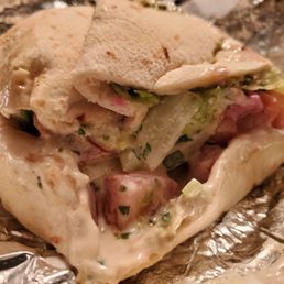 Closeup of the Manhatten sandwich. Absolutely packed Closeup of the Manhatten sandwich. Absolutely packed