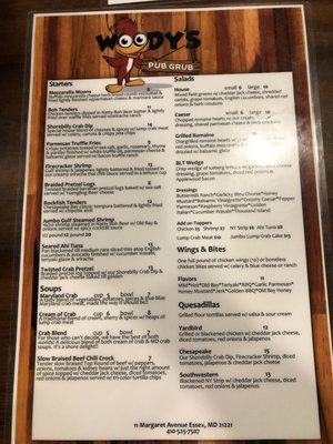 Menu photo 2 Woody's Pub Grub Essex, MD Menu photo 2 Woody's Pub Grub Essex, MD