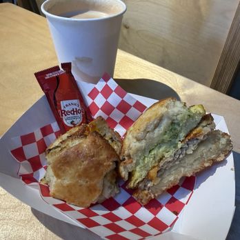 Take Care by Oleo - Biscuit breakfast sandwich, vanilla bean latte - Coffee & Tea Near Me - Kansas City, Missouri