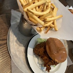 Crispy Chicken Sandwich with fries Crispy Chicken Sandwich with fries