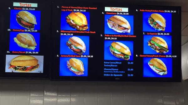 Menu photo 1 Tortas Las Tortugas Farmers Branch, TX