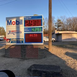 Jordan’s Mobil - fuel price sign (diesel fuel and gasoline are sold here)