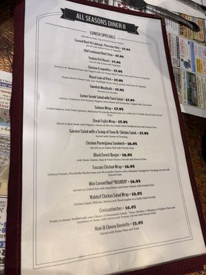 Menu photo 4 All Seasons Diner II Freehold, NJ Menu photo 4 All Seasons Diner II Freehold, NJ