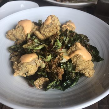 Field & Tides - Fried oysters and brussel sprouts - Southern Near Me - Houston, Texas Field & Tides - Fried oysters and brussel sprouts - Southern Near Me - Houston, Texas