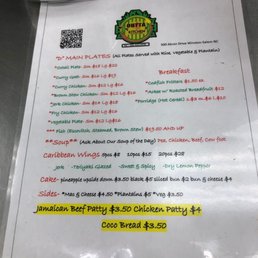a menu for a restaurant