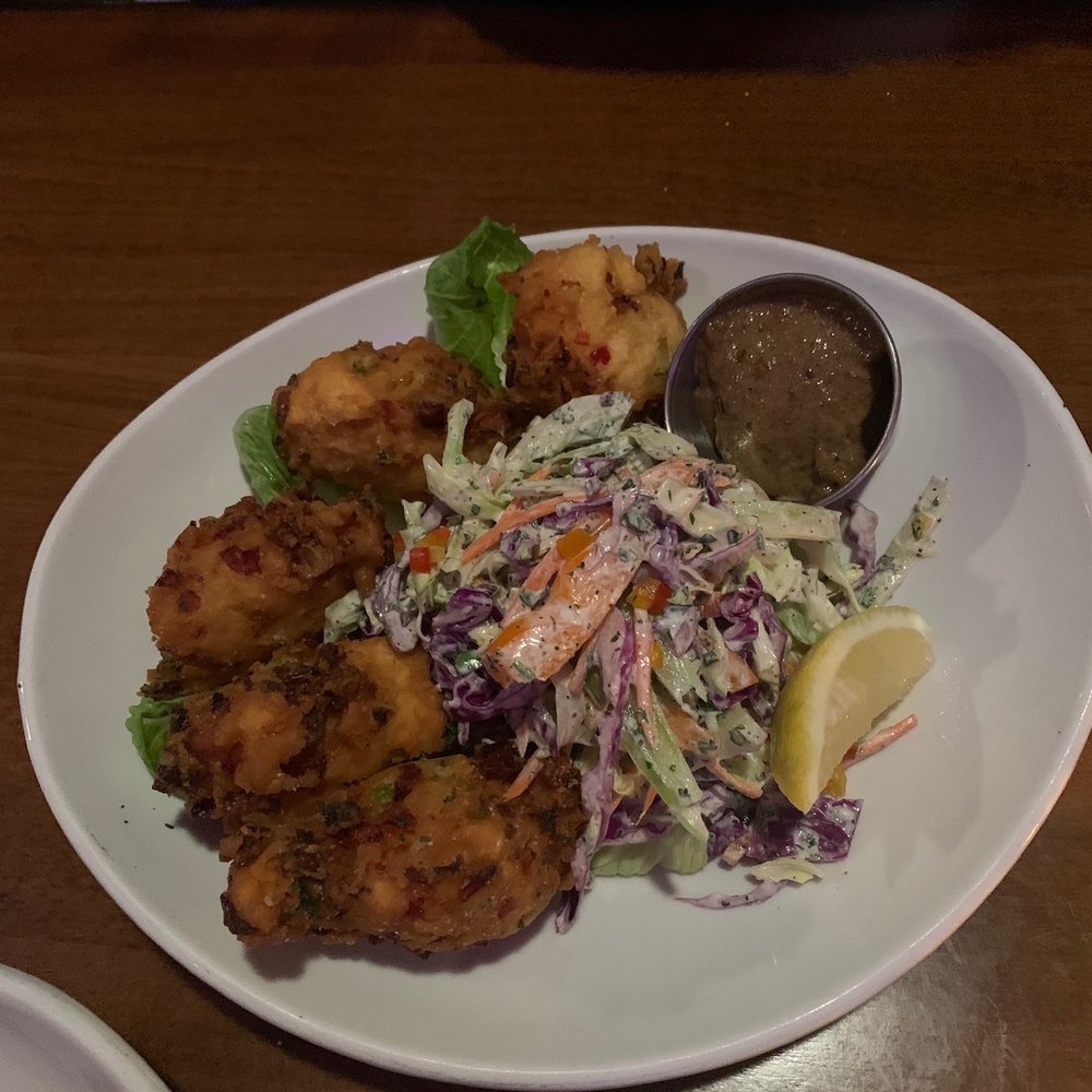 Calypso Edmonds - Conch Fritters with cumin infused coleslaw - Caribbean Near Me - Edmonds, Washington Calypso Edmonds - Conch Fritters with cumin infused coleslaw - Caribbean Near Me - Edmonds, Washington