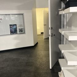 Hallway towards bathrooms