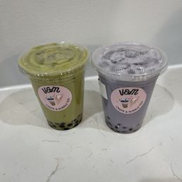 Matcha Milk Tea and Taro Milk Tea Matcha Milk Tea and Taro Milk Tea