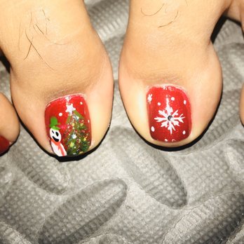 NN Nails - Christmas tree, snowman and snowflake - Nail Salons Near Me - San Diego, California