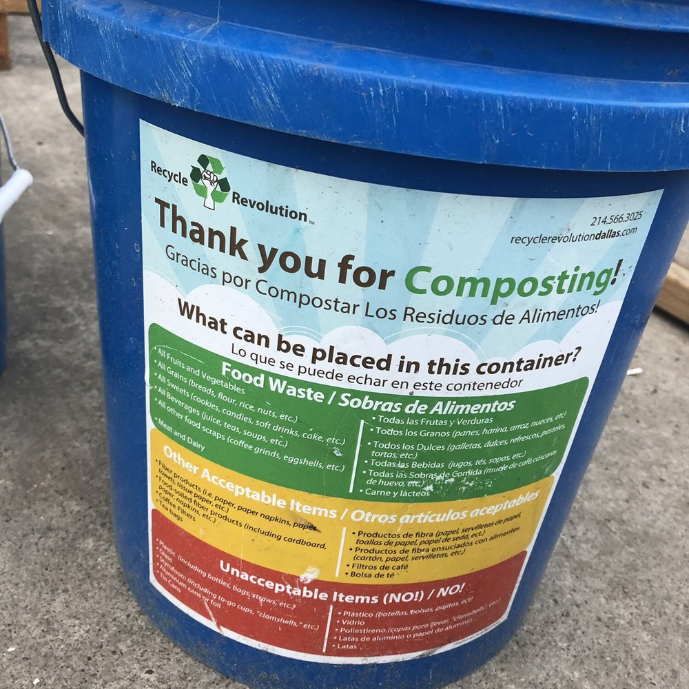 Recycle Revolution - Compost bucket option! You buy the bucket and then pay $5 when you bring it back full. - Recycling Center Near Me - Dallas, Texas