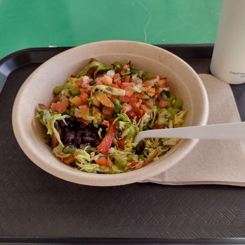 Oasis Vegetarian Cafe - Bowl (vegan carnitas, citrus slaw, and ginger avocado sauce) with vegan horchata. - Vegetarian Near Me - Riverside, California Oasis Vegetarian Cafe - Bowl (vegan carnitas, citrus slaw, and ginger avocado sauce) with vegan horchata. - Vegetarian Near Me - Riverside, California