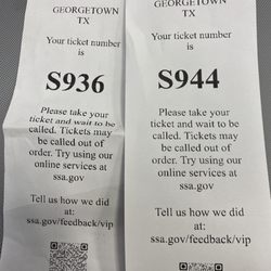 Social Security - Had to pull another ticket to get assistance