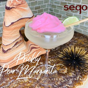 Sego Restaurant - tequila blanco, cointreau, fresh squeezed lime juice, agave nectar, utah prickly pear foam - New American Near Me - Kanab, Utah
