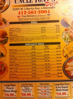 Menu photo 1 Uncle Tony's Valley Glen, CA