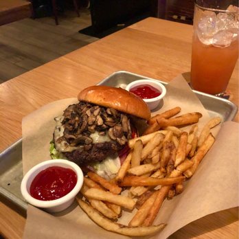 BJ's Restaurant & Brewhouse - Mushroom Swiss burger - Breweries Near Me - Phoenix, Arizona BJ's Restaurant & Brewhouse - Mushroom Swiss burger - Breweries Near Me - Phoenix, Arizona