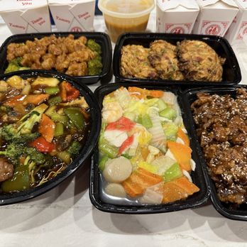 Asian Station Chinese Food - Egg foo young, sesame beef, seafood & veggies, General Tso, & pan fried noodles w/brown sauce topped with meat & vegetables. - Chinese Near Me - Mesa, Arizona Asian Station Chinese Food - Egg foo young, sesame beef, seafood & veggies, General Tso, & pan fried noodles w/brown sauce topped with meat & vegetables. - Chinese Near Me - Mesa, Arizona
