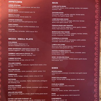 Mezza - Menu - Middle Eastern Near Me
