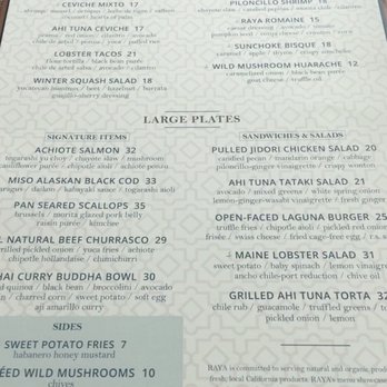 Raya - Seafood Near Me - Dana Point, California