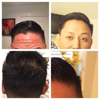 Granada Square Barbers - The upper right pic is an actual comb over cut the other 3 I don't know you decide - Barbers Near Me - Anaheim, California Granada Square Barbers - The upper right pic is an actual comb over cut the other 3 I don't know you decide - Barbers Near Me - Anaheim, California